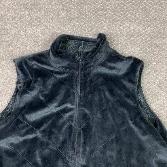Columbia Reversible Vest Women's 2X Black Corduroy Fleece Full Zip - Picture 7 of 15